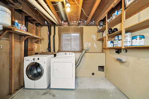 Washroom with separate washer and dryer
