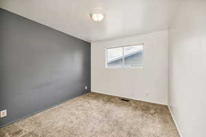 Empty room featuring carpet floors