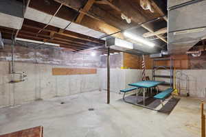 View of unfinished basement