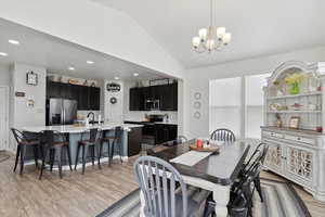 Spacious kitchen and dining area. Huge table and extra furniture.
