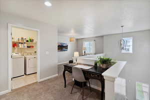 Loft area, great area for homework, gaming. Upstairs laundry.