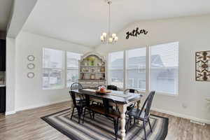 Dining area. Owners paid extra to have a large dining area.