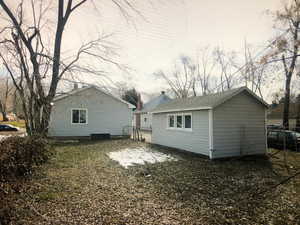 Back of house with fence