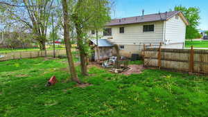 Back of property with cooling unit