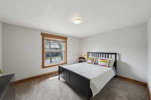 Bedroom featuring baseboards and carpet floors