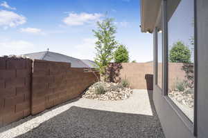 View of yard with fence
