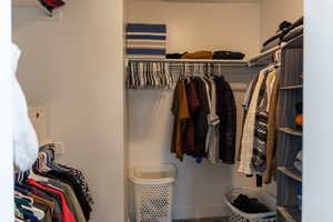 View of walk in closet