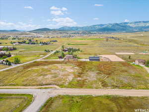 Aerial view of sparsely populated area featuring mountains