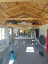 12'x16' Shed interior, including a loft