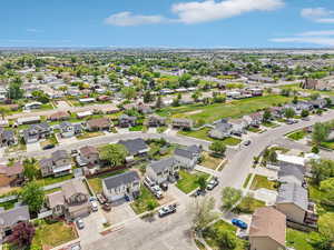 Aerial perspective of suburban area