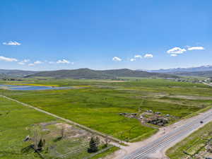 View of mountain background with rural landscape