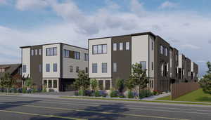 View of building exterior with fence