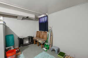 View of finished basement
