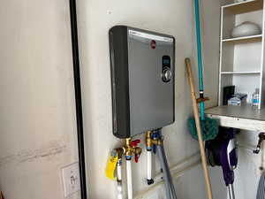 Utility room with water heater