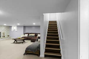 Stairway with carpet floors