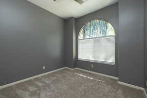 Bedroom with large closet and window