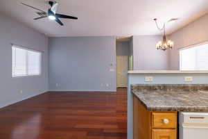 View of kitchen and dining area