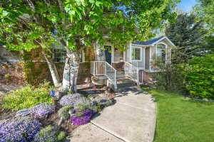 View of front of home with a front lawn