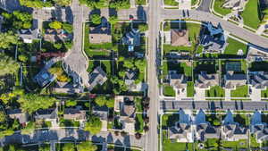 Aerial view of residential area