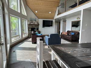 Deck with an outdoor living space