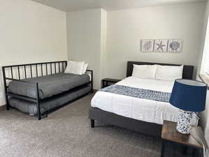 Bedroom featuring carpet