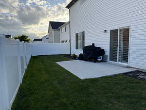 View of yard featuring a patio area