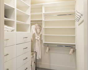 View of walk in closet