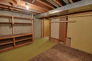 View of unfinished below grade area