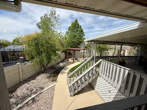 View of fenced backyard