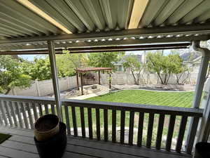 View of wooden terrace