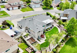 Aerial view of residential area