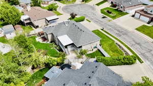 Aerial view of residential area