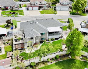 Aerial view of residential area