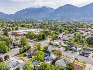 Aerial view of a mountainous background