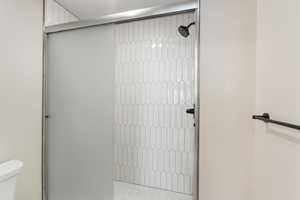 Bathroom with a shower stall