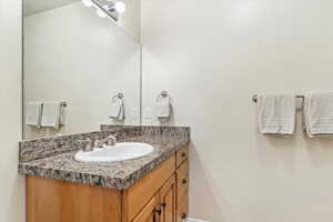 Bathroom featuring vanity