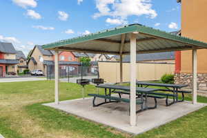 View of patio / terrace with a residential view and a gazebo