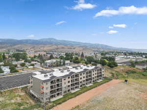 Aerial view of a mountainous background