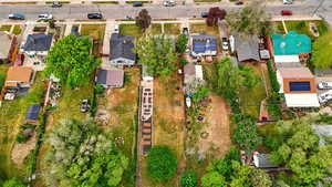 Aerial perspective of suburban area