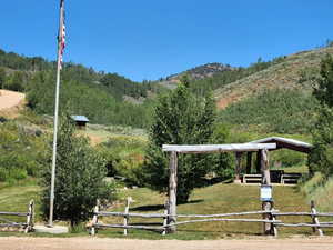Mountain view with rural landscape