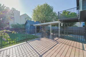 View of wooden deck