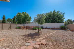 View of fenced backyard