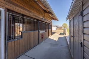 View of horse barn
