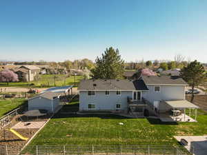 Aerial view of residential area