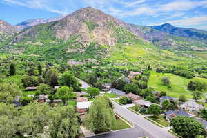 Bird's eye view of a mountain backdrop