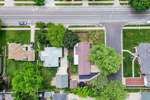 Aerial view of residential area