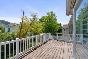 View of wooden deck