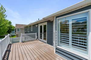 Wooden deck with french doors
