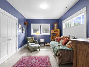 Carpeted bedroom