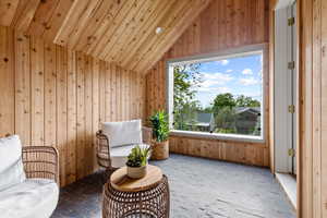 Second level patio/sunroom with city views